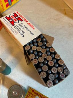 Group of Mostly 12GA and 22 Ammunition as Pictured, Boxes are all Partial, We will Not Ship this