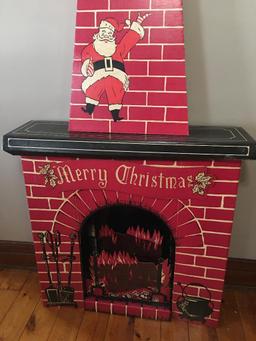 Vintage Cardboard Christmas Fireplace