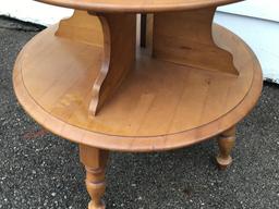 Vintage Round Wooden End Table