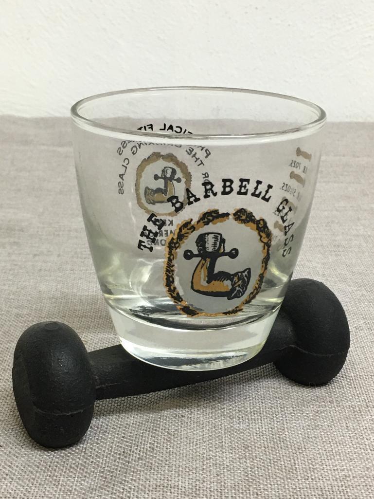 Vintage Barbell Drinking Glass (Cast Iron Barbell)