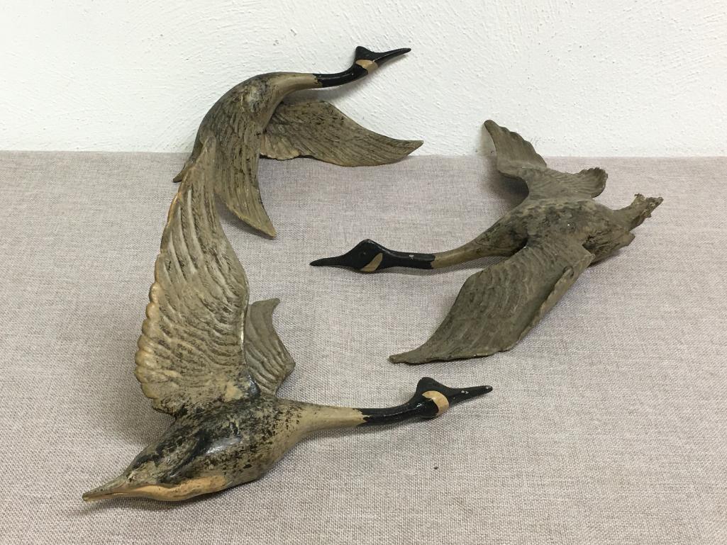 Set of Three Metal Geese Wall Hanging Decor