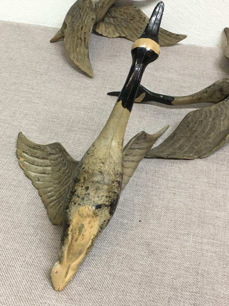 Set of Three Metal Geese Wall Hanging Decor