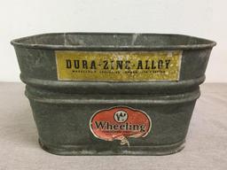 Vintage Dura Zinc Alloy Bucket by Wheeling Corrugating Co