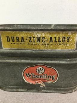 Vintage Dura Zinc Alloy Bucket by Wheeling Corrugating Co
