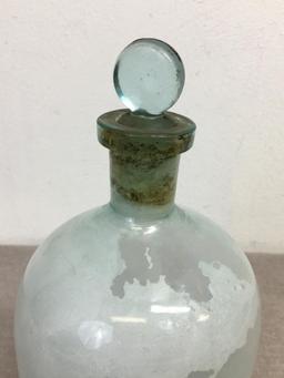 Antique Glass Jar w/Ground Glass Stopper