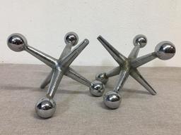 Pair of Vintage Metal Jacks Bookends