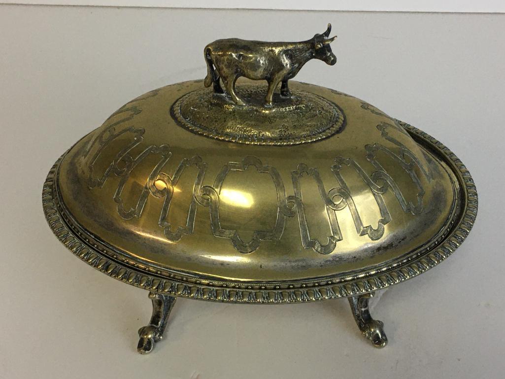 Silver Plate Raised Butter Dish