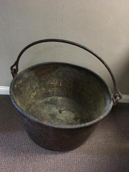 Antique 50 Gal Copper Cauldron w/Handle