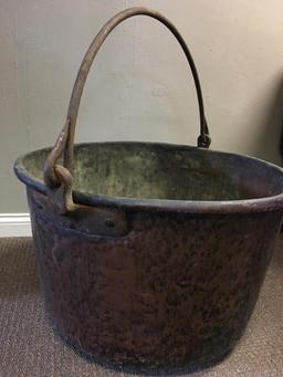 Antique 50 Gal Copper Cauldron w/Handle