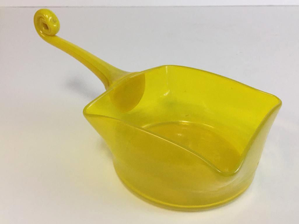 Hand Blown Yellow Glass Art Piece