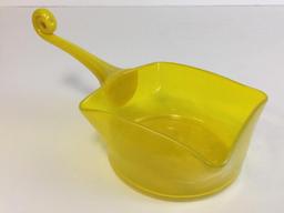 Hand Blown Yellow Glass Art Piece