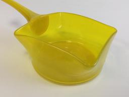 Hand Blown Yellow Glass Art Piece