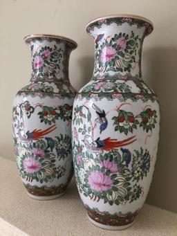 Pair of Hand Painted Vases by Andrea by Sadek