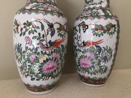 Pair of Hand Painted Vases by Andrea by Sadek