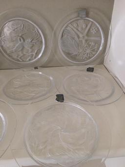 Group of Vintage Annual Lalique Crystal Collectible Plates