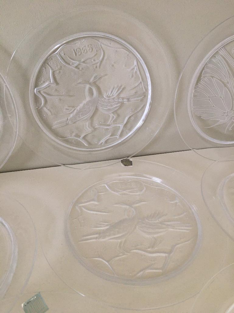 Group of Vintage Annual Lalique Crystal Collectible Plates