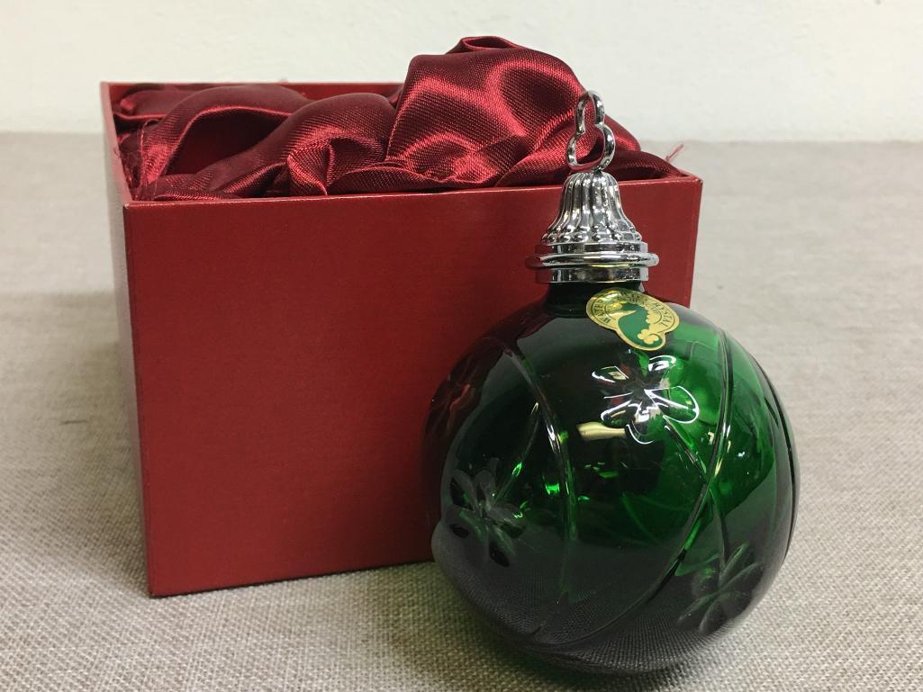 Waterford Green Crystal 2006 Shamrock Ornament w/Signature