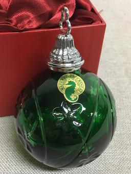 Waterford Green Crystal 2006 Shamrock Ornament w/Signature