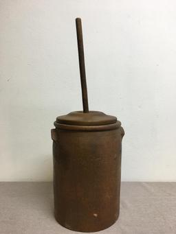 Vintage Pottery Crock Butter Churn