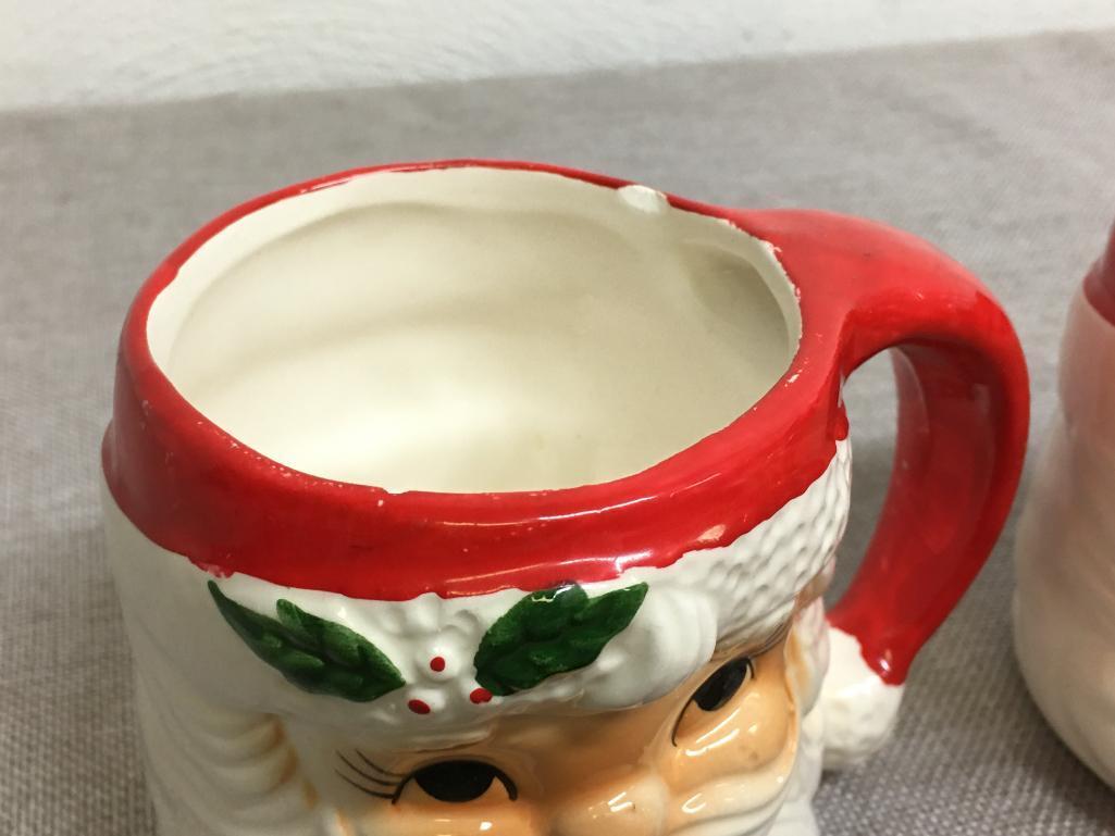 Group of Six Vintage Santa Claus Mugs