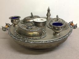 Antique Silverplated Lazy Susan Dinner Server