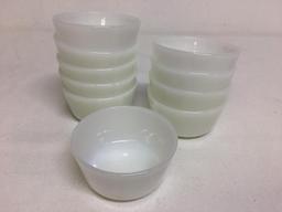 Group of 10 Anchor Hocking Fire King Milk Glass Ramekins