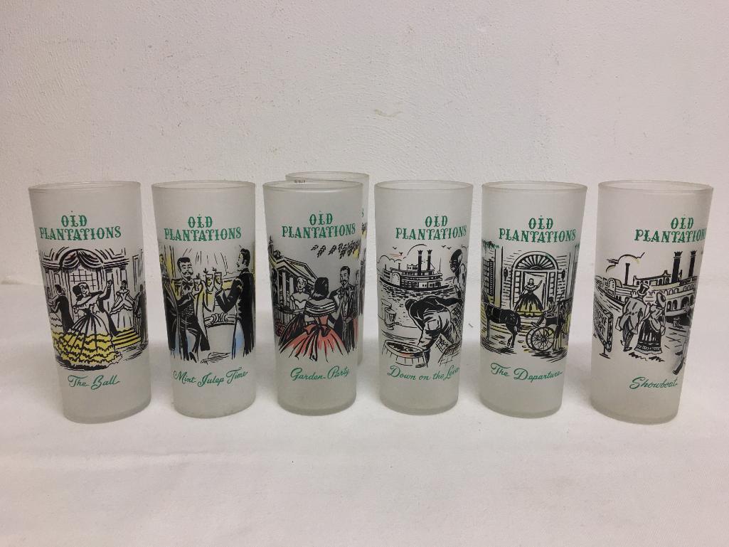 Group of Seven "Old Plantations" Cocktail Glasses