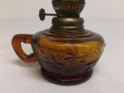 Amber Glass Oil Lamp