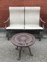 Outdoor Glider with Side Table