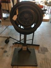 Two Piece Lot Incl GM 15 x 7 Wheel and Tire Stand
