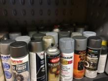 Top Shelf of Sand Blast Cabinet of Misc Paint Cans (Cabinet Not Incl)