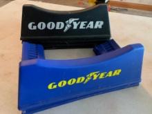 Three Plastic Goodyear Tire Stands