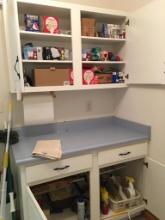 Upper and Lower Cabinet Contents in Laundry Room (Cabinets Not Incl)