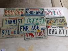 Group of 10 Multiple State License Plates
