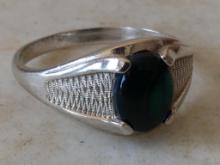 Sterling Ring with Faux Emerald