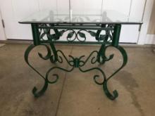 Metal and Glass Outdoor Table