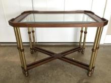 Wooden and Glass End Table