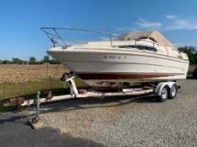 Online Only Auction of 23', 1985 Sea Ray 230 Weekender Boat on Trailer id# SERM2455AS85
