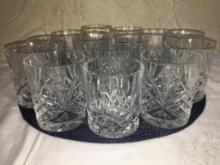 Set of Fifteen Crystal Cocktail Glasses