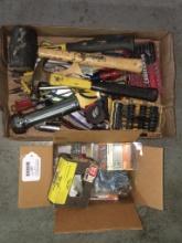 Two Lots of Misc Hand Tools, Nails, Screws and More