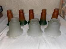 Group of Seven Glass Lamp Shades
