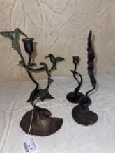 Set of Three Metal Candle Holders