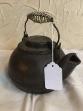 Antique Wagner Ware Cast Iron Coffee Pot w/Swing Lid