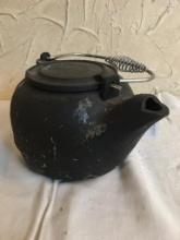 Antique Cast Iron Coffee Pot w/Swing Lid
