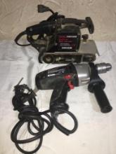 Two Piece Craftsman Lot Incl 1/2" Drill and Belt Sander