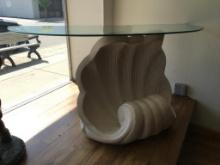 Interesting Wave with Glass Top Hall/Sofa Table