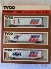 Three Tyco HO Scale Train Cars New in Box