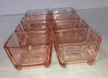 Group Lot Believed to be Deco Heisey Pink Depression Glass Salt Cellars