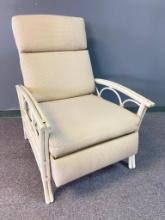 Vintage Wooden Base Upholstered Chair