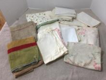 Group of Vintage Linen and Corduroy Pillow Cases